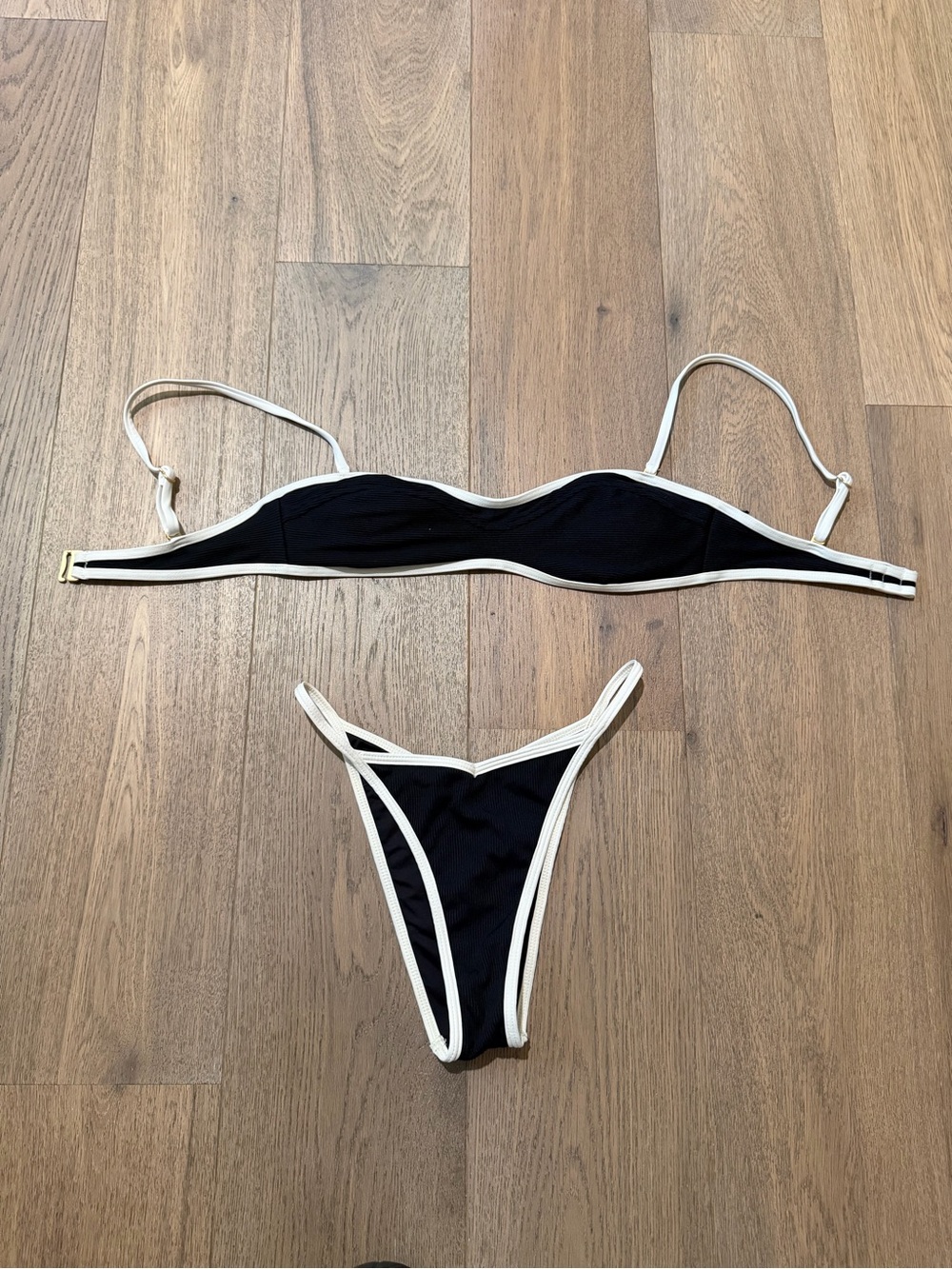 Classic Black & White Contrast Bikini Set - Women Swim